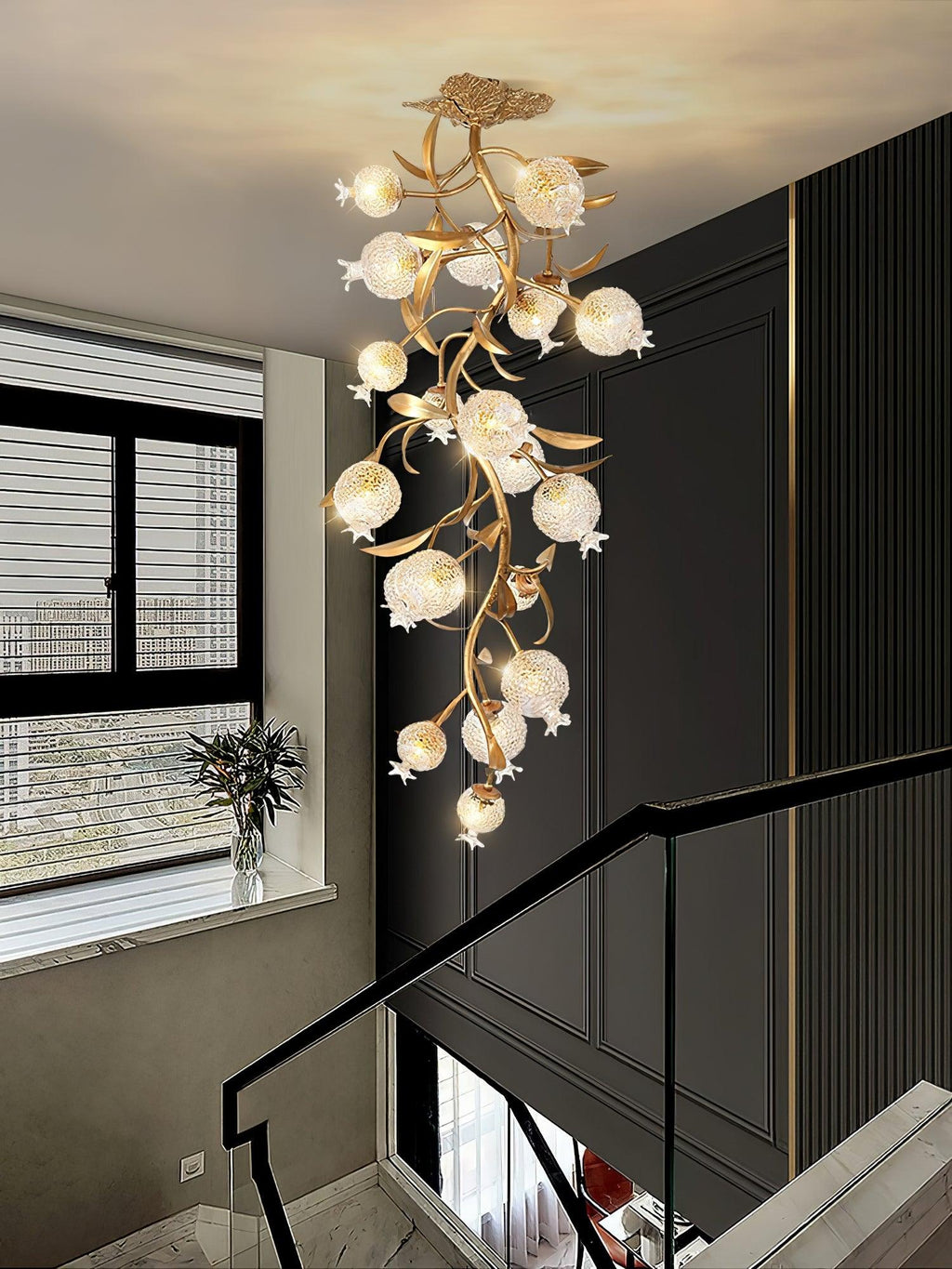 Qamelle Glass Ceiling Lamp-Moonnatur