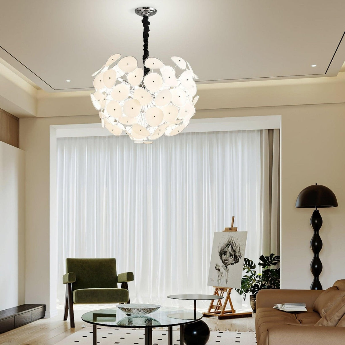 Langrenenelle Glass Chandelier-Moonnatur