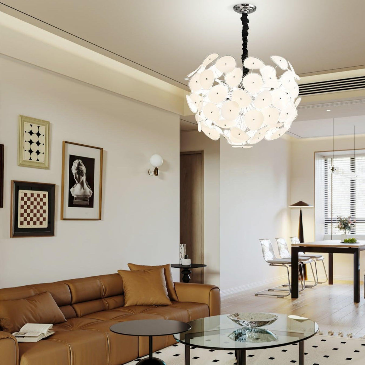 Langrenenelle Glass Chandelier-Moonnatur