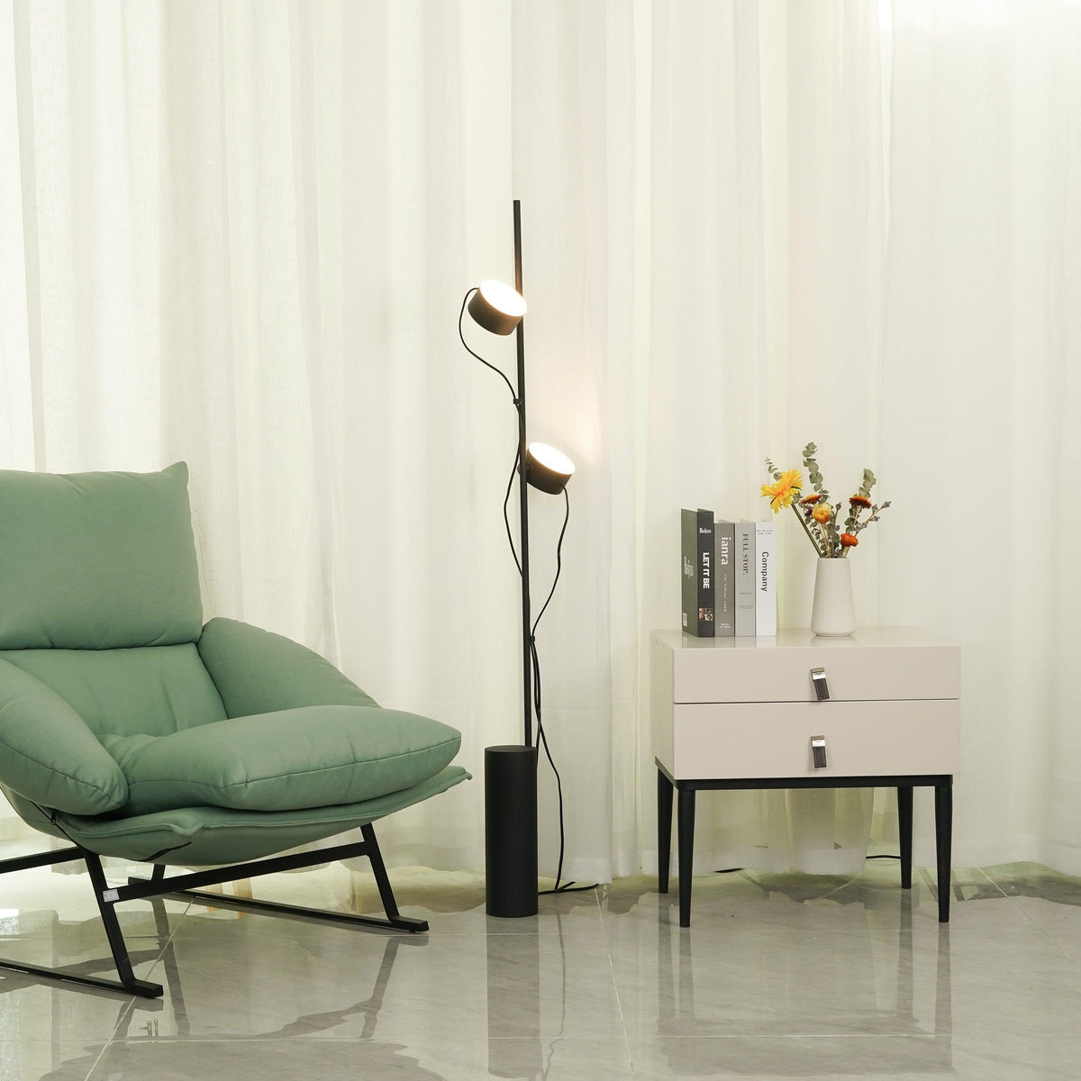 Lathenwyn Acrylic Floor Lamp-Moonnatur