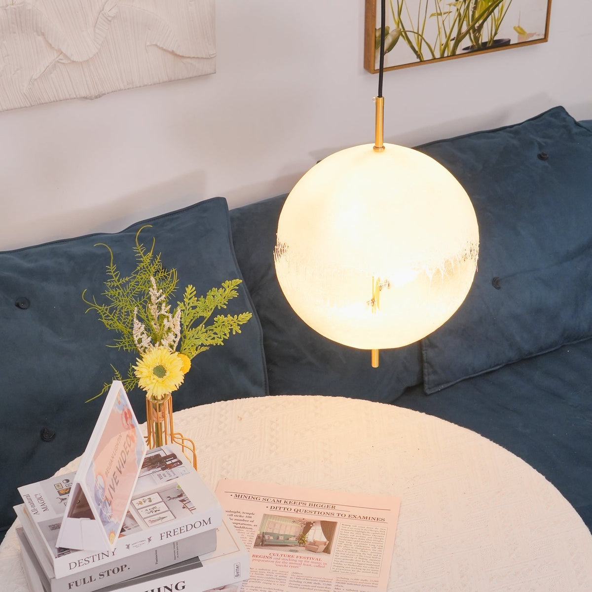 Iveross Fibreglass Pendant Light-Moonnatur