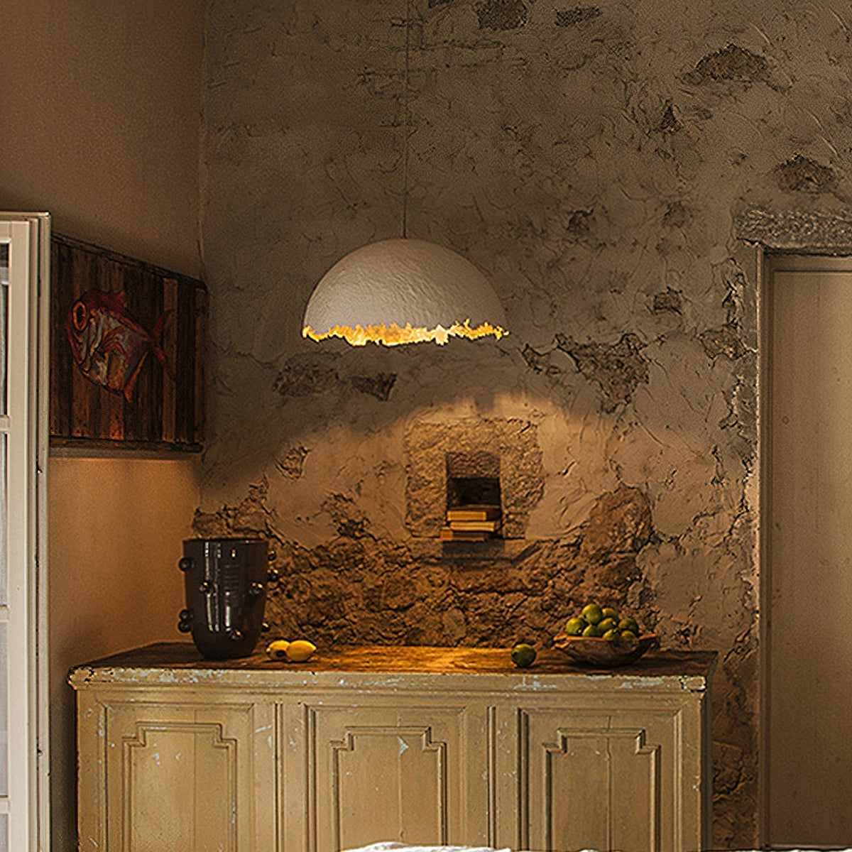 Jareneth Fibreglass Pendant Light-Moonnatur