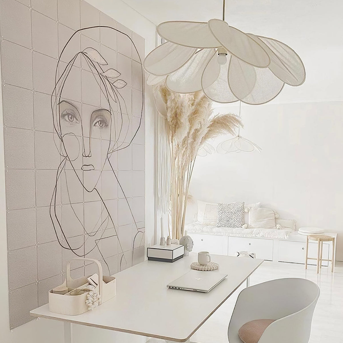 Mavelle Fabric Pendant Lamp-Moonnatur