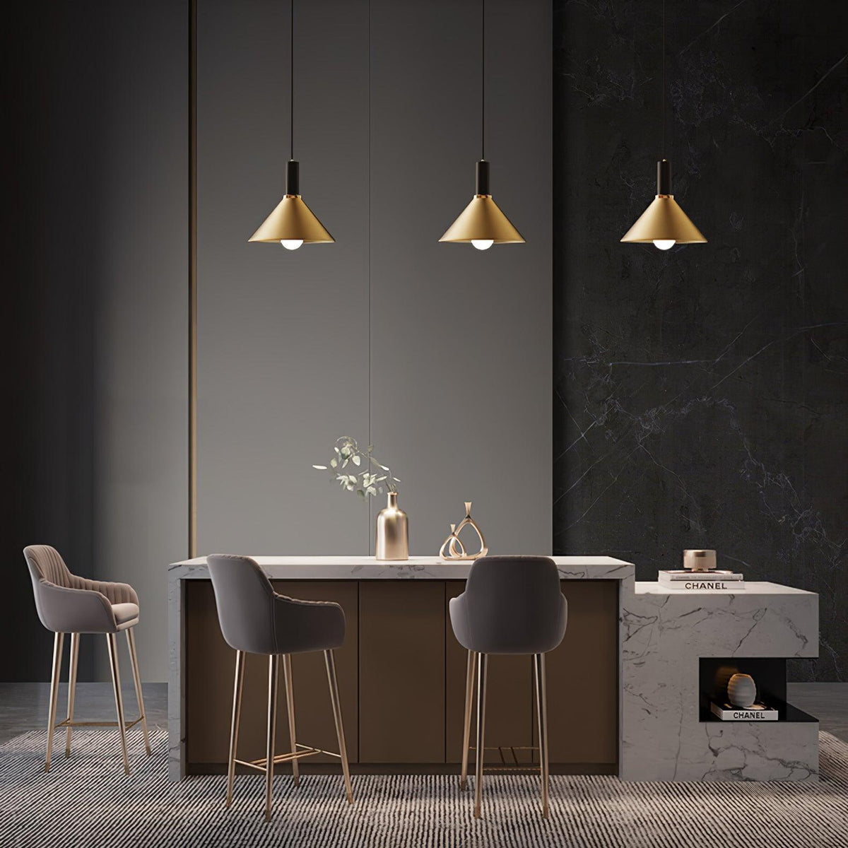 Casterhill Brass Pendant Light-Moonnatur
