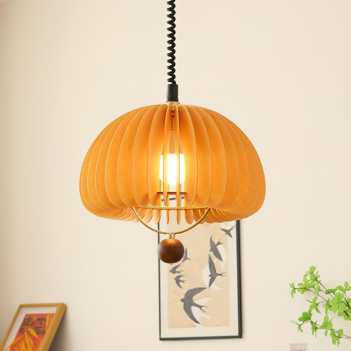 Farenina Wood Pendant Light-Moonnatur