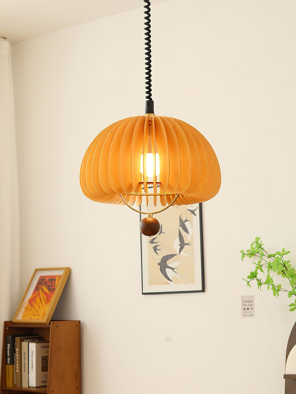 Farenina Wood Pendant Light-Moonnatur