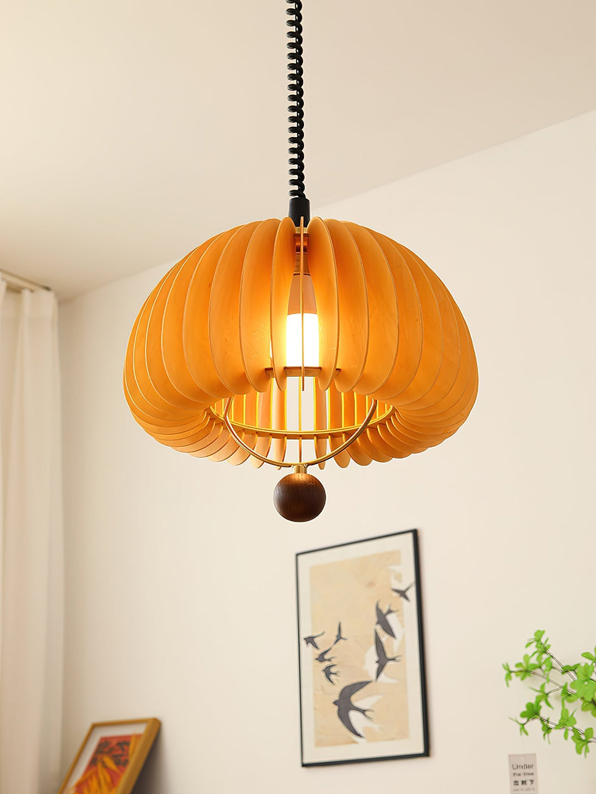 Farenina Wood Pendant Light-Moonnatur