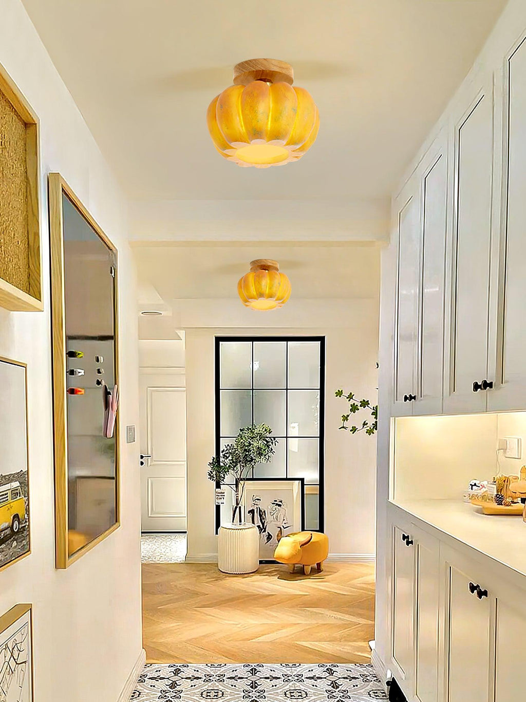 Woldenwick Resin Ceiling Light-Moonnatur