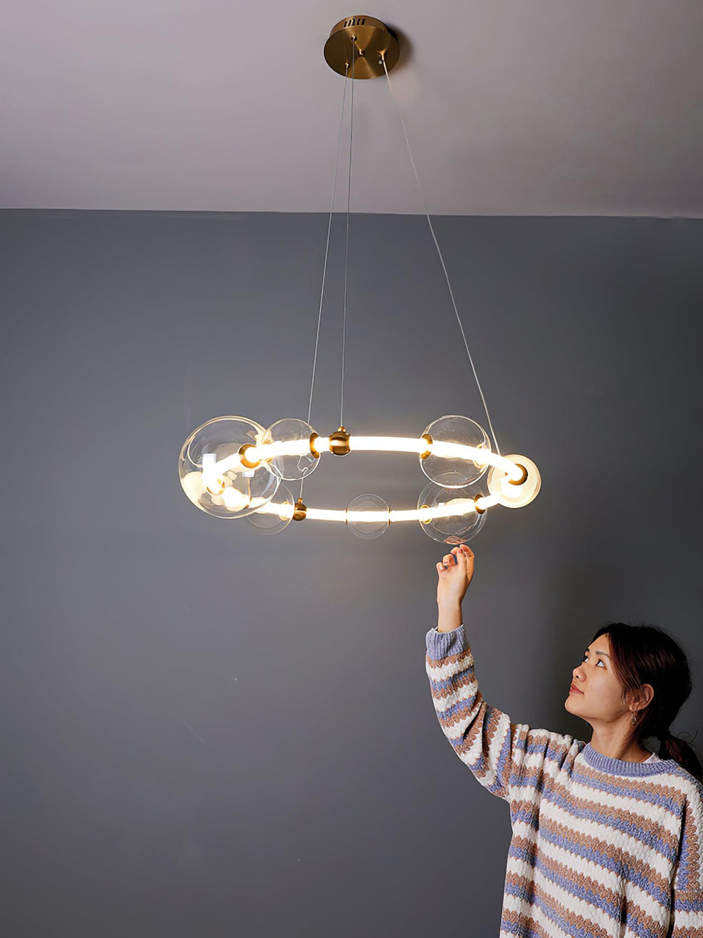 Maelelle Glass Chandelier-Moonnatur