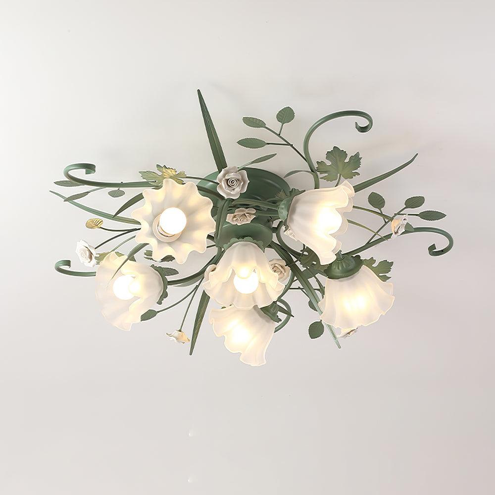 Larkena Ceramic Ceiling Light-Moonnatur