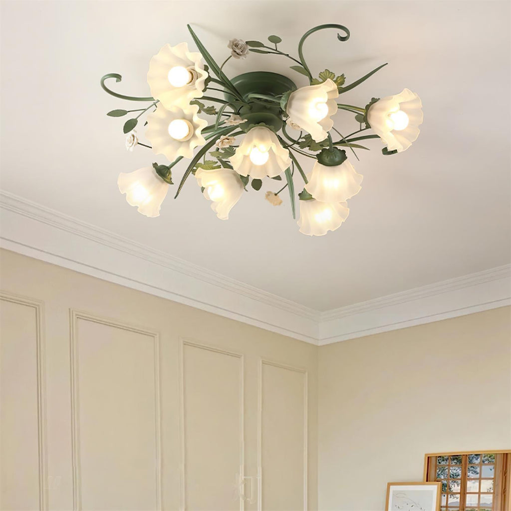 Larkena Ceramic Ceiling Light-Moonnatur