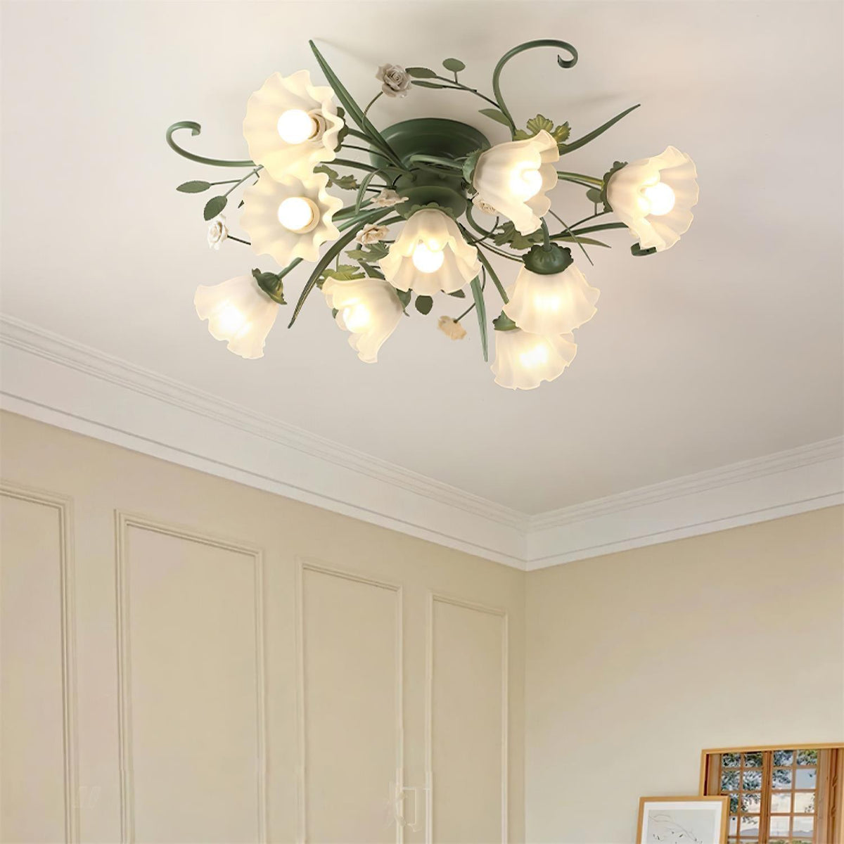 Larkena Ceramic Ceiling Light-Moonnatur