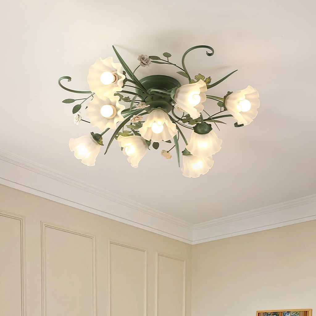 Larkena Ceramic Ceiling Light-Moonnatur