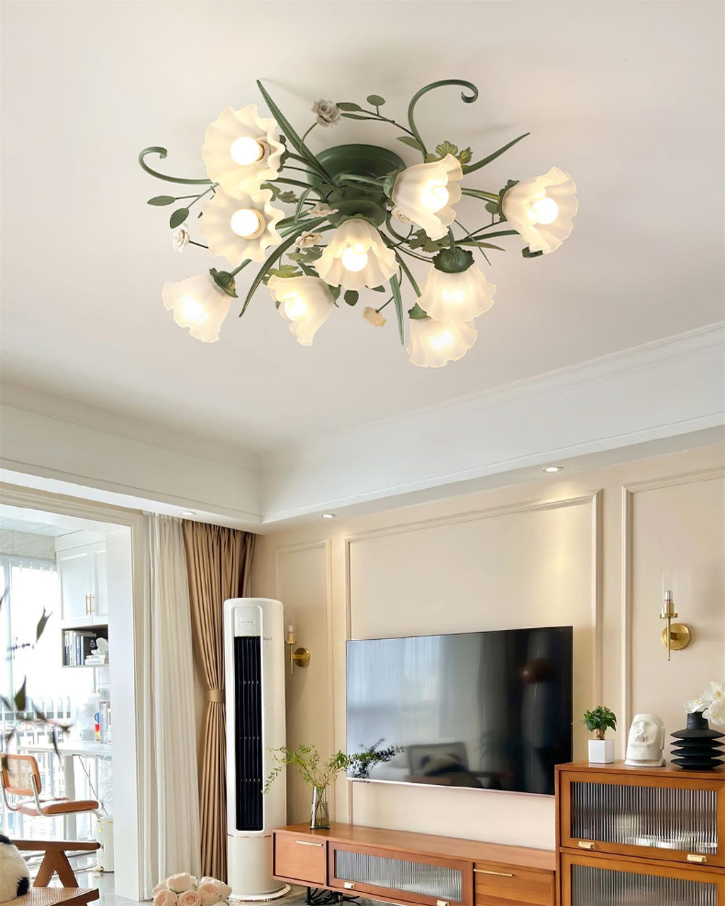 Larkena Ceramic Ceiling Light-Moonnatur