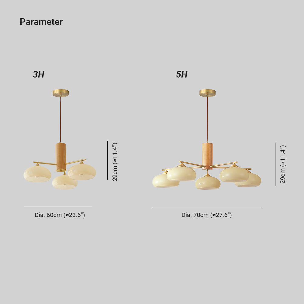 Quenelfern Glass Chandelier-Moonnatur