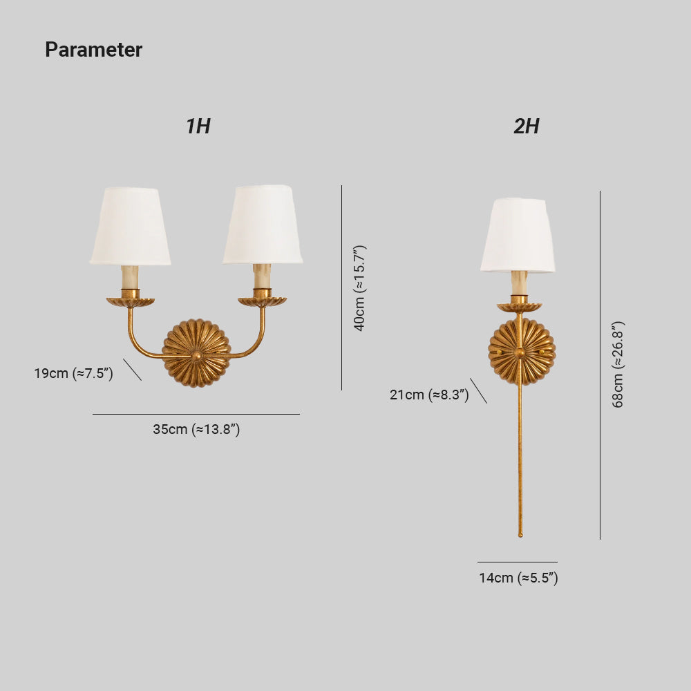 Ashenlynne Fabric Wall Light-Moonnatur