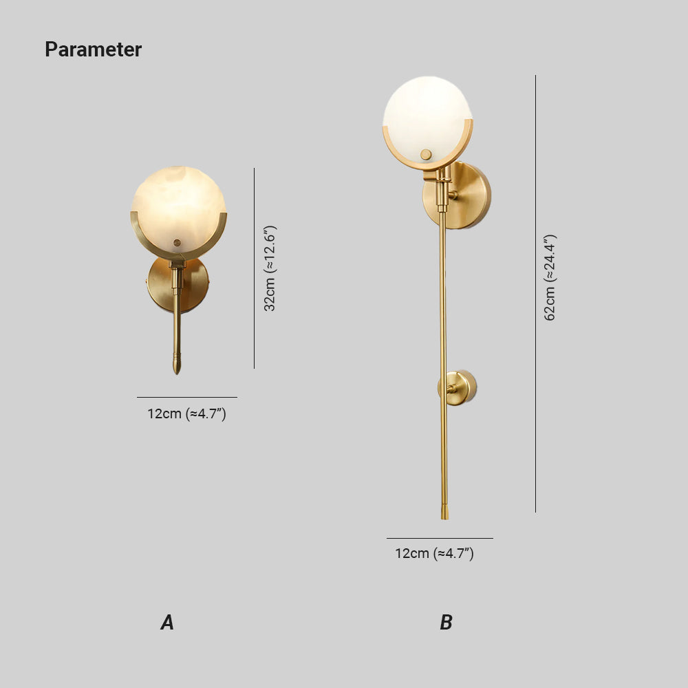 Veyrenonna Alabaster Wall Light-Moonnatur