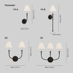 Urenaria Fabric Wall Light-Moonnatur
