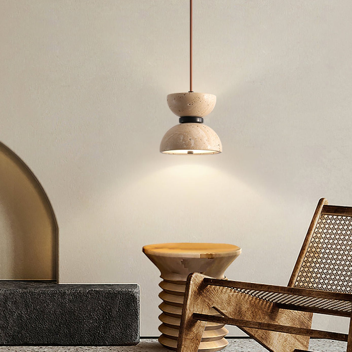 Faldenwyn Travertine Pendant Light-Moonnatur