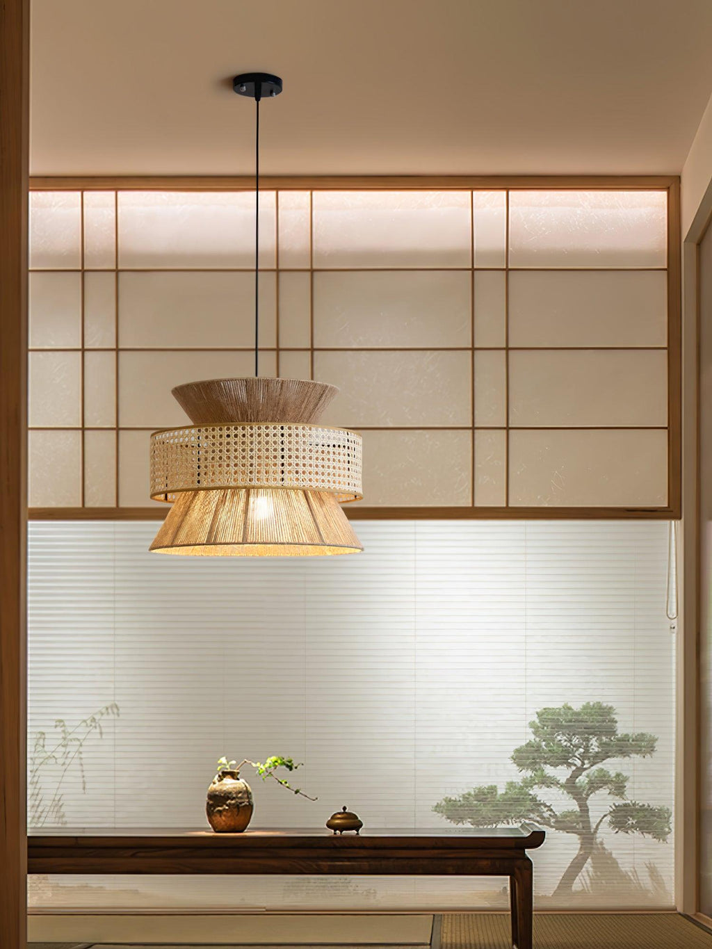Valdenholm Rattan Pendant Light-Moonnatur