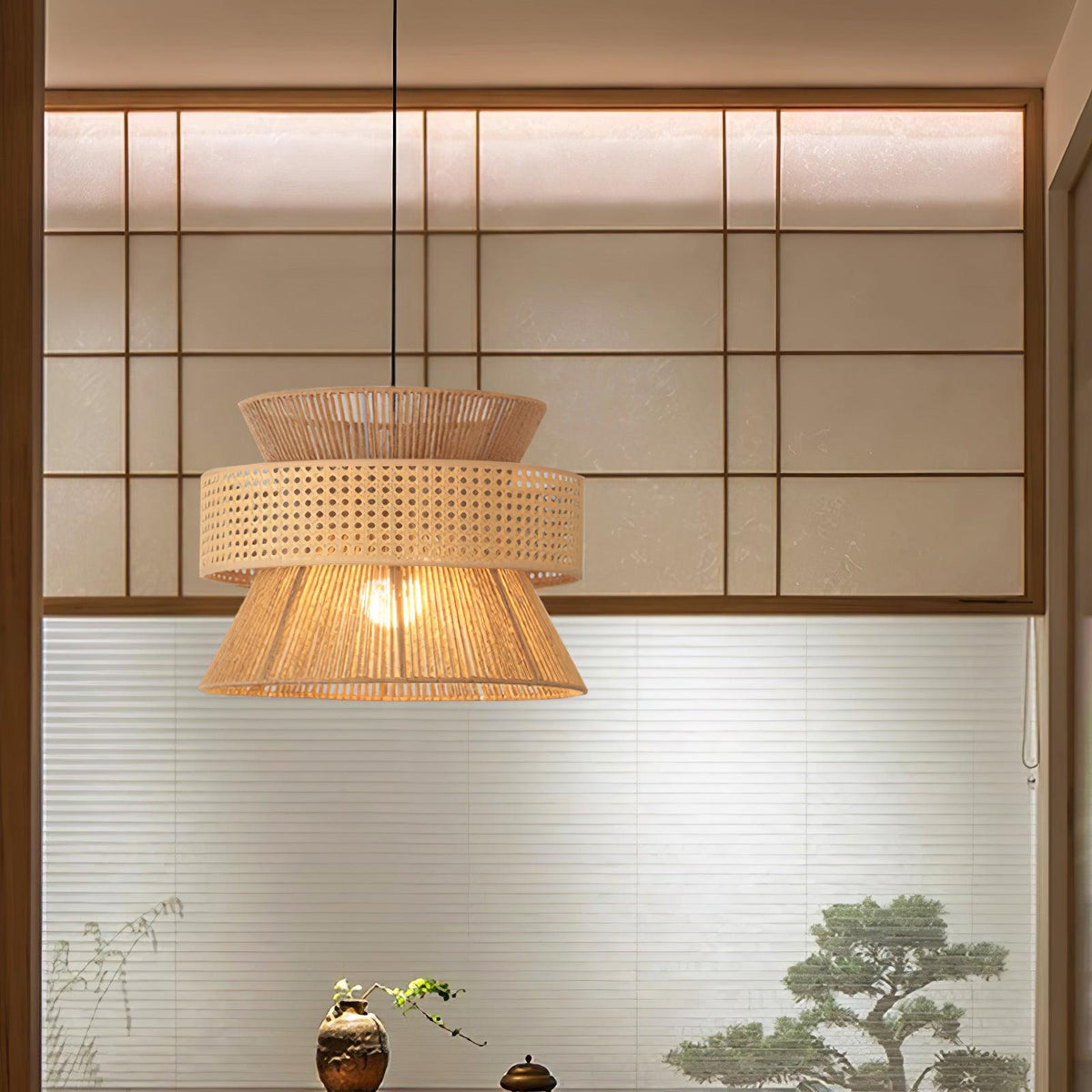 Zelvenara Bamboo Pendant Light-Moonnatur