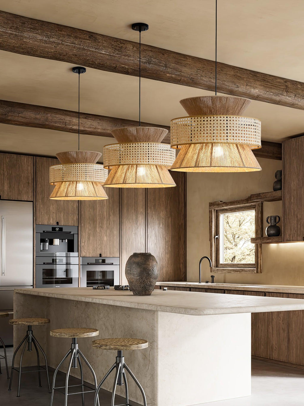 Zelvenara Bamboo Pendant Light-Moonnatur