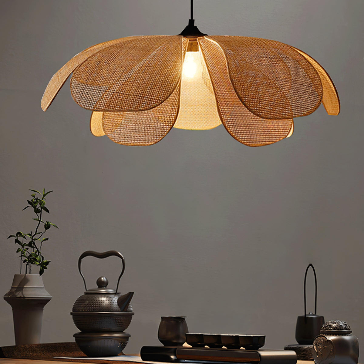 Urenheath Rattan Pendant Light-Moonnatur