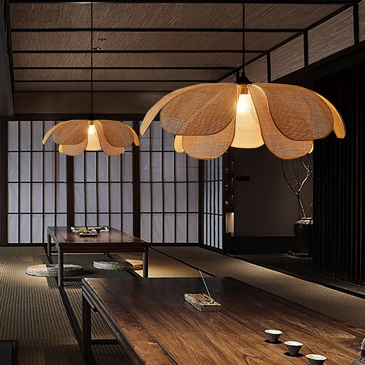 Urenheath Rattan Pendant Light-Moonnatur