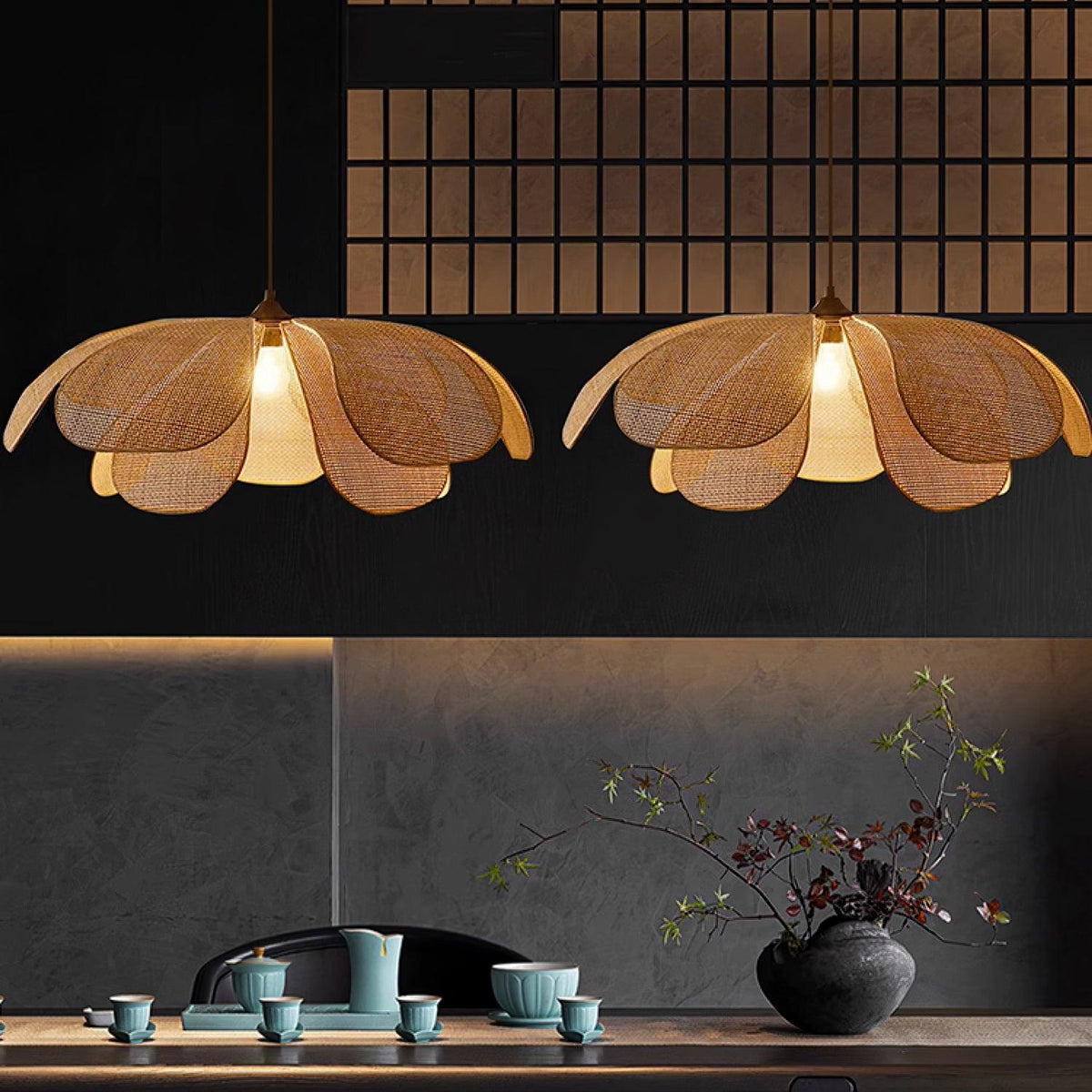 Urenheath Rattan Pendant Light-Moonnatur