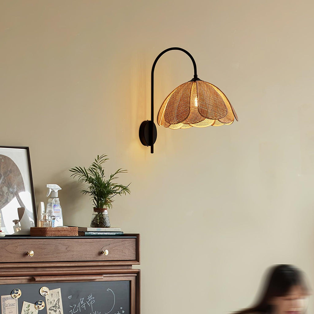 Ulvenmoss Rattan Wall Light-Moonnatur