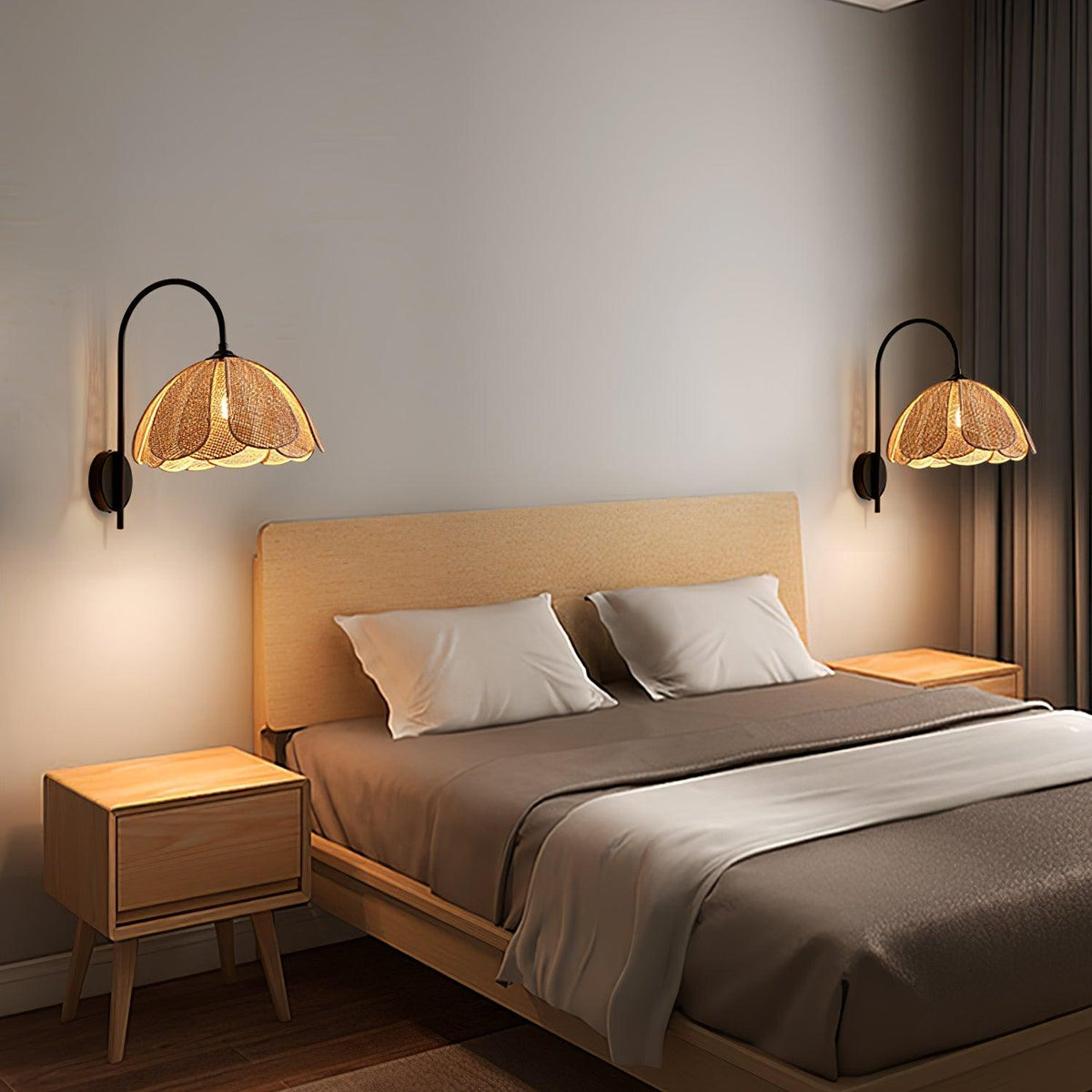 Ulvenmoss Rattan Wall Light-Moonnatur