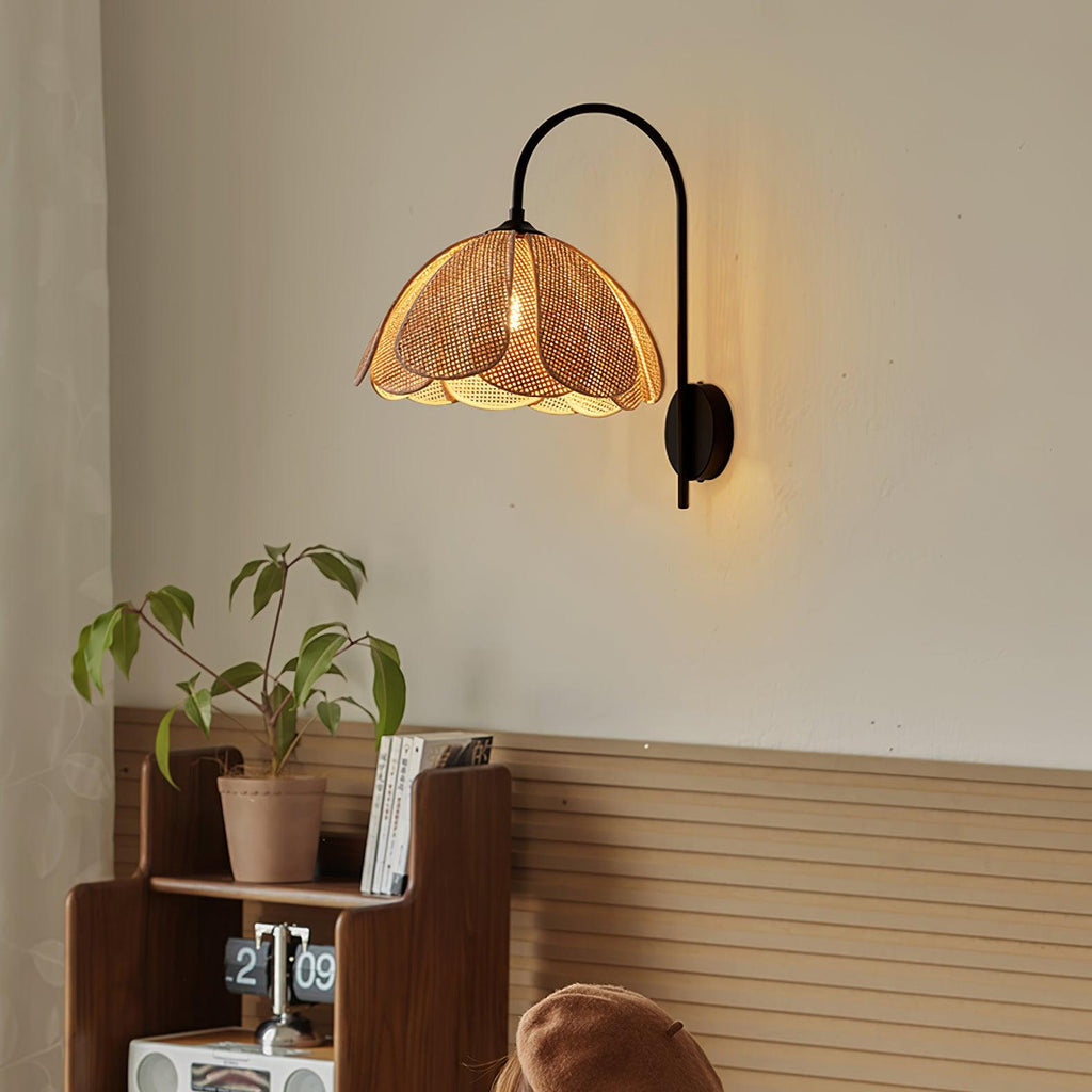 Eldenina Rattan Wall Light-Moonnatur