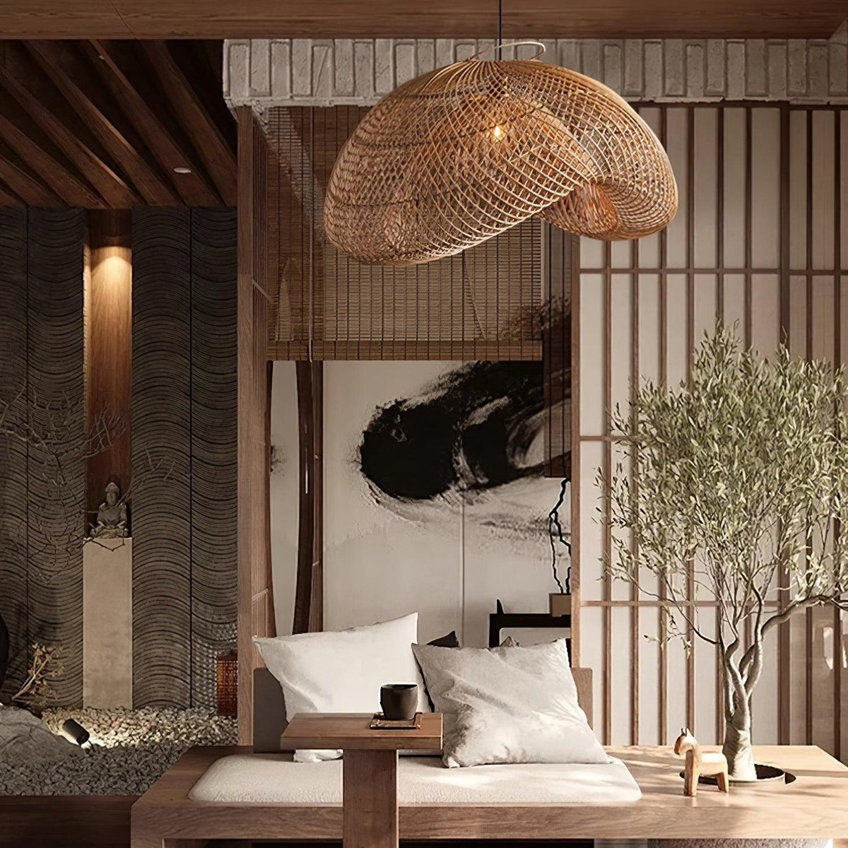 Perenwyn Rattan Pendant Light-Moonnatur