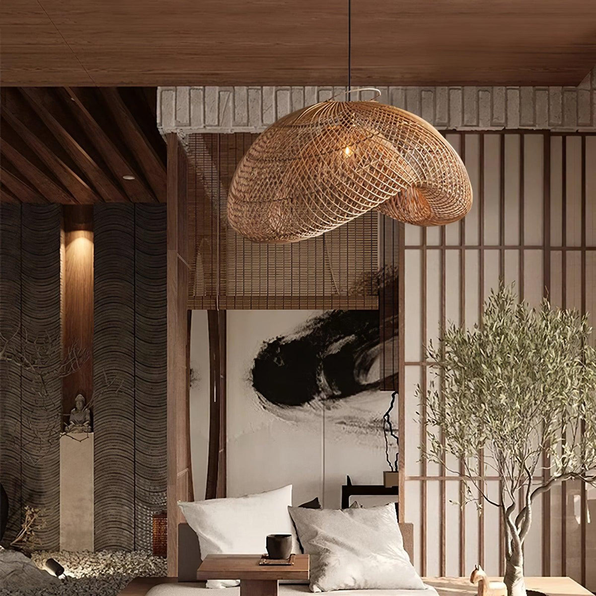 Elsencove Rattan Pendant Light-Moonnatur