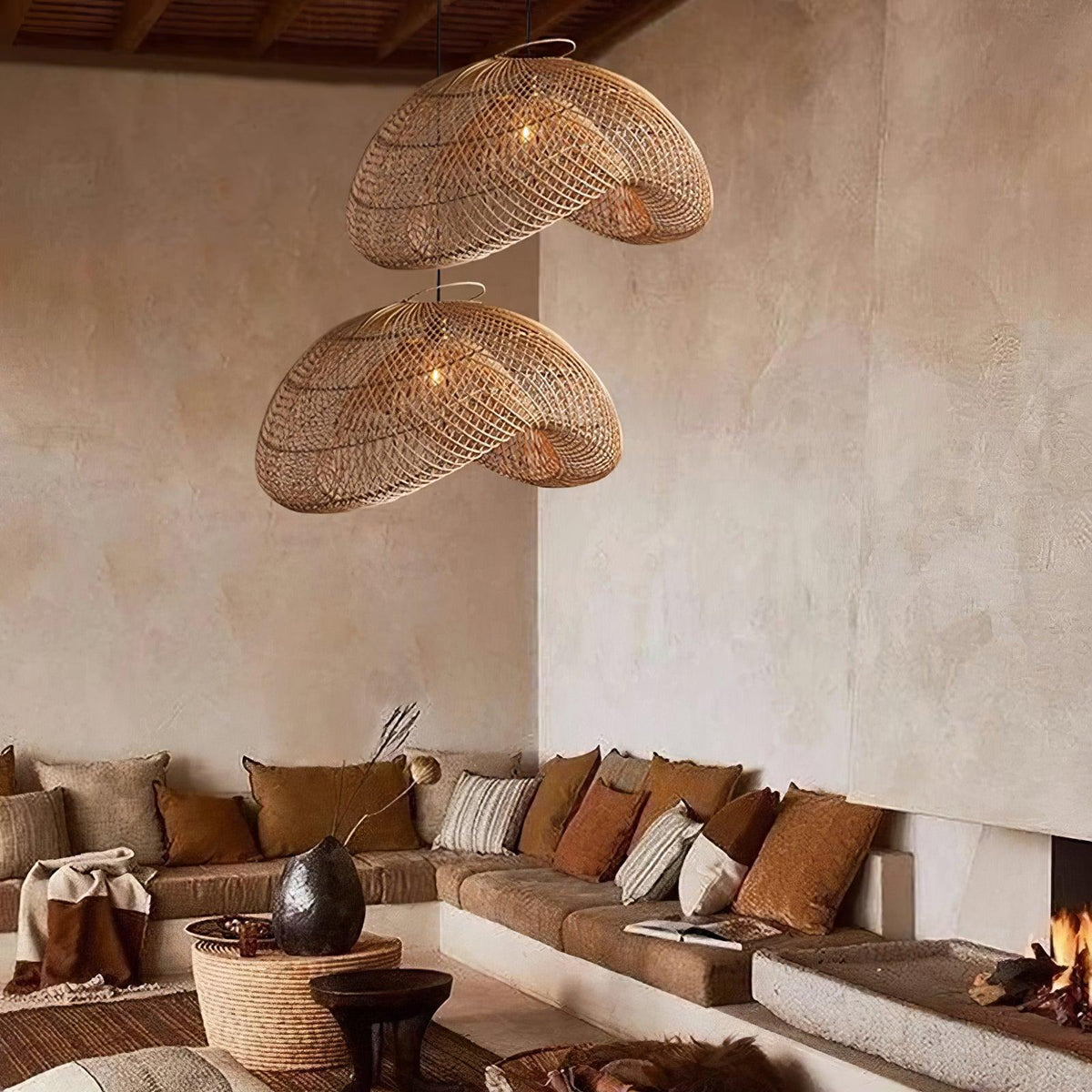 Elsencove Rattan Pendant Light-Moonnatur
