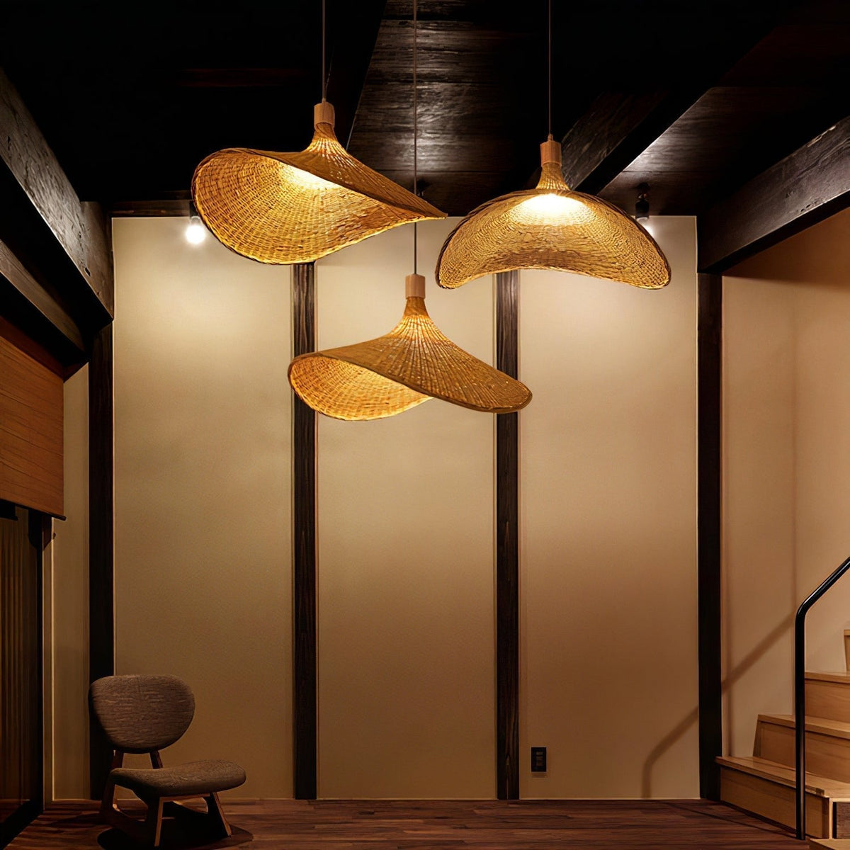 Morveniel Rattan Pendant Light-Moonnatur