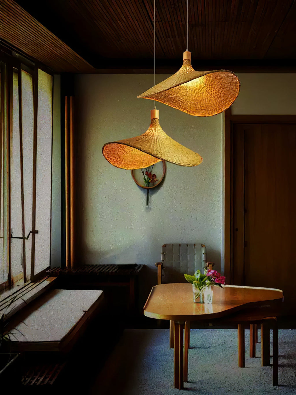 Morveniel Rattan Pendant Light-Moonnatur