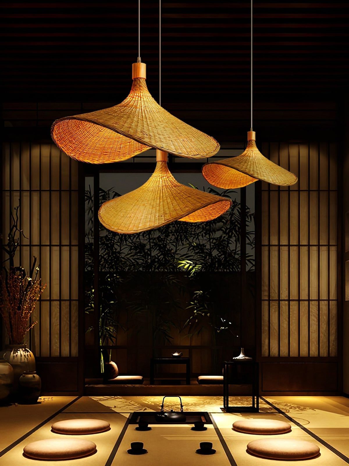 Morveniel Rattan Pendant Light-Moonnatur