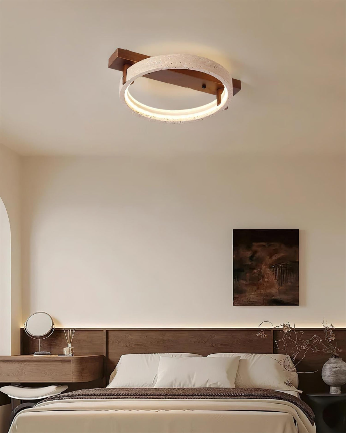 Hatherwick Travertine Ceiling Light-Moonnatur