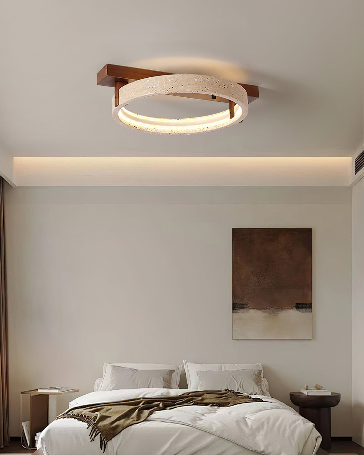 Hatherwick Travertine Ceiling Light-Moonnatur