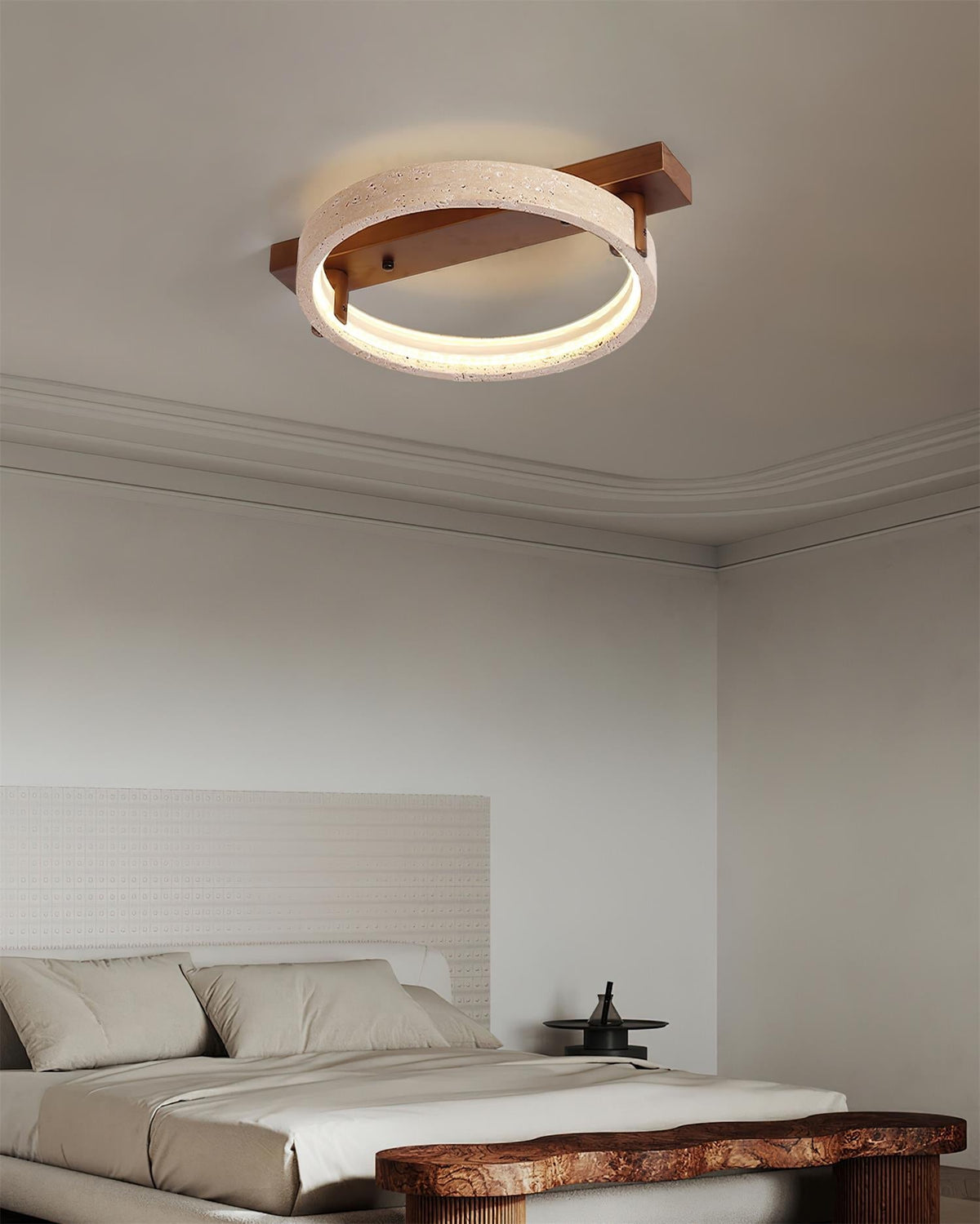 Hatherwick Travertine Ceiling Light-Moonnatur
