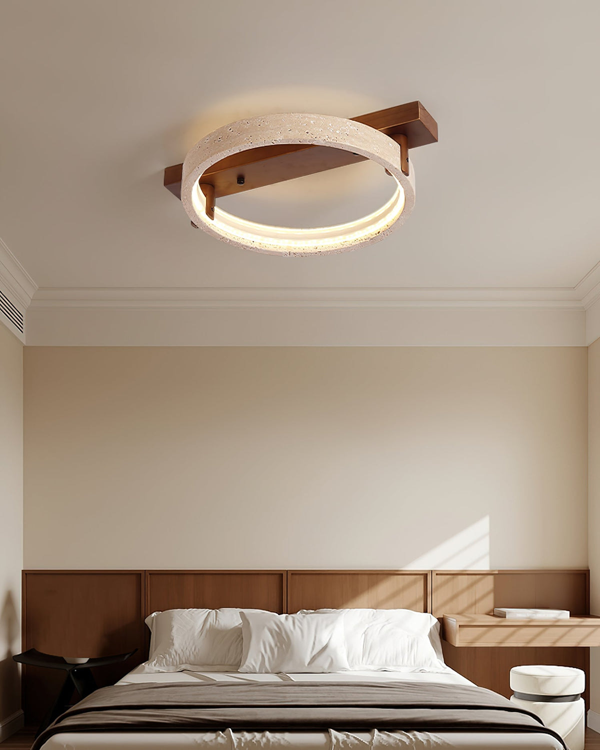 Hatherwick Travertine Ceiling Light-Moonnatur