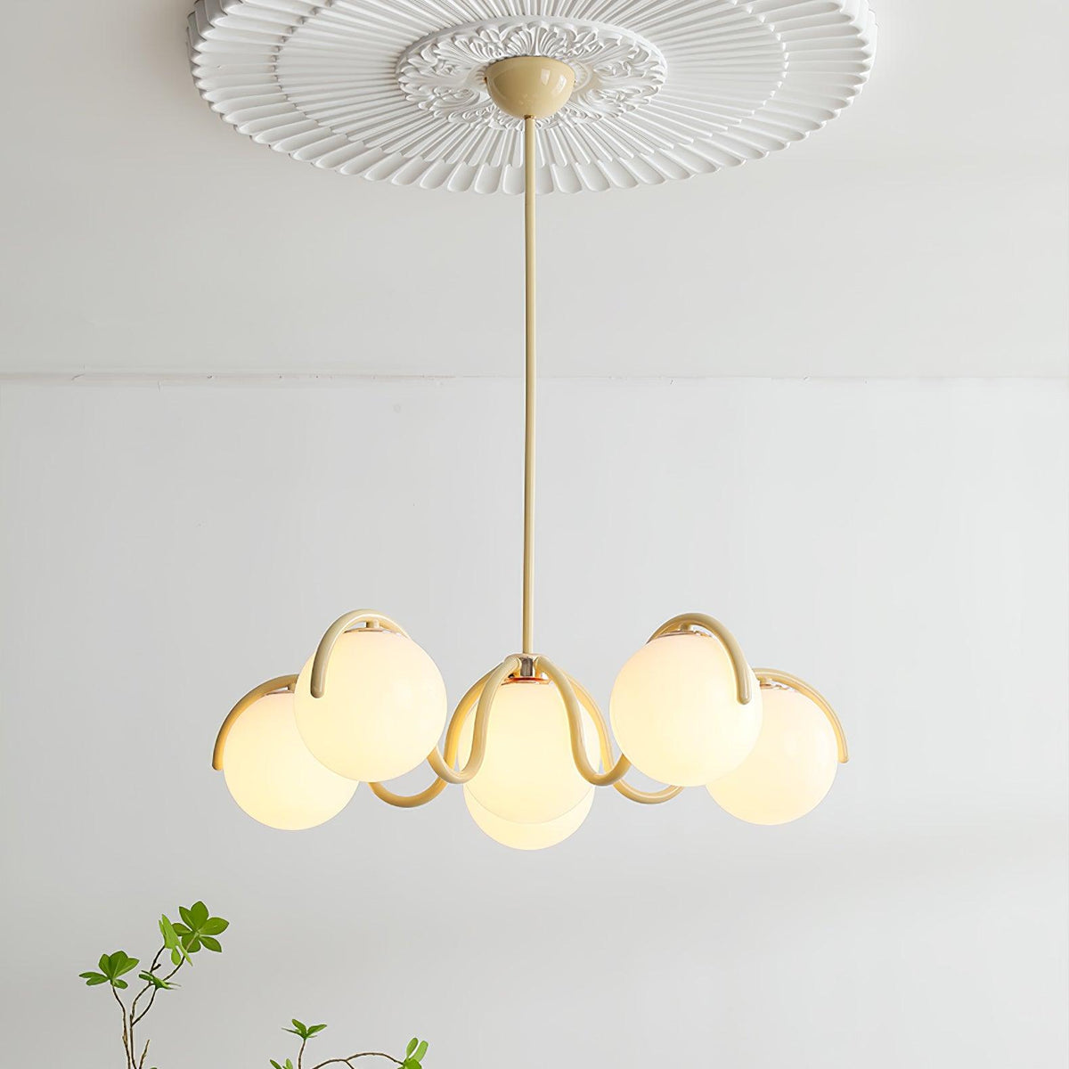 Penrelfern Glass Chandelier-Moonnatur