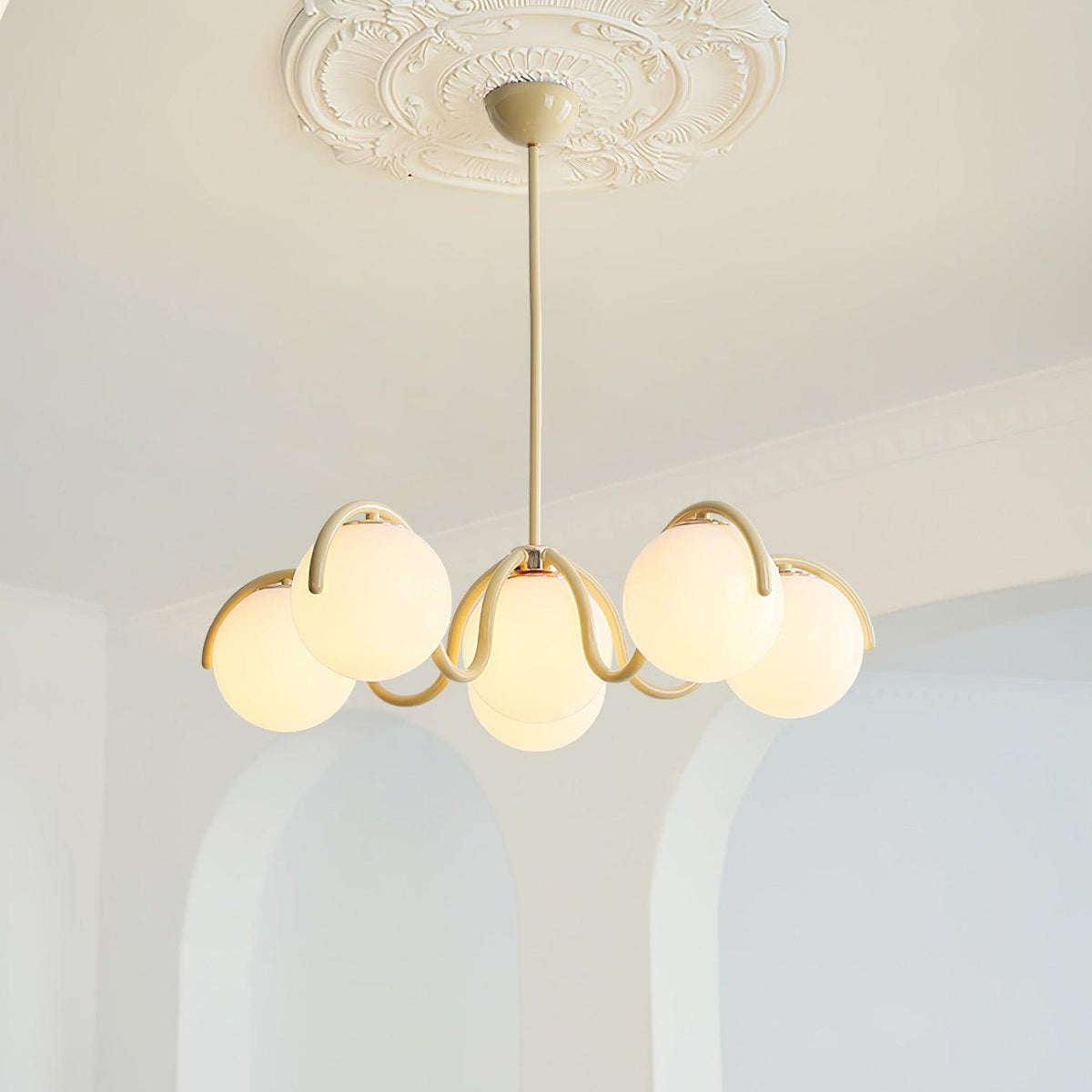 Penrelfern Glass Chandelier-Moonnatur