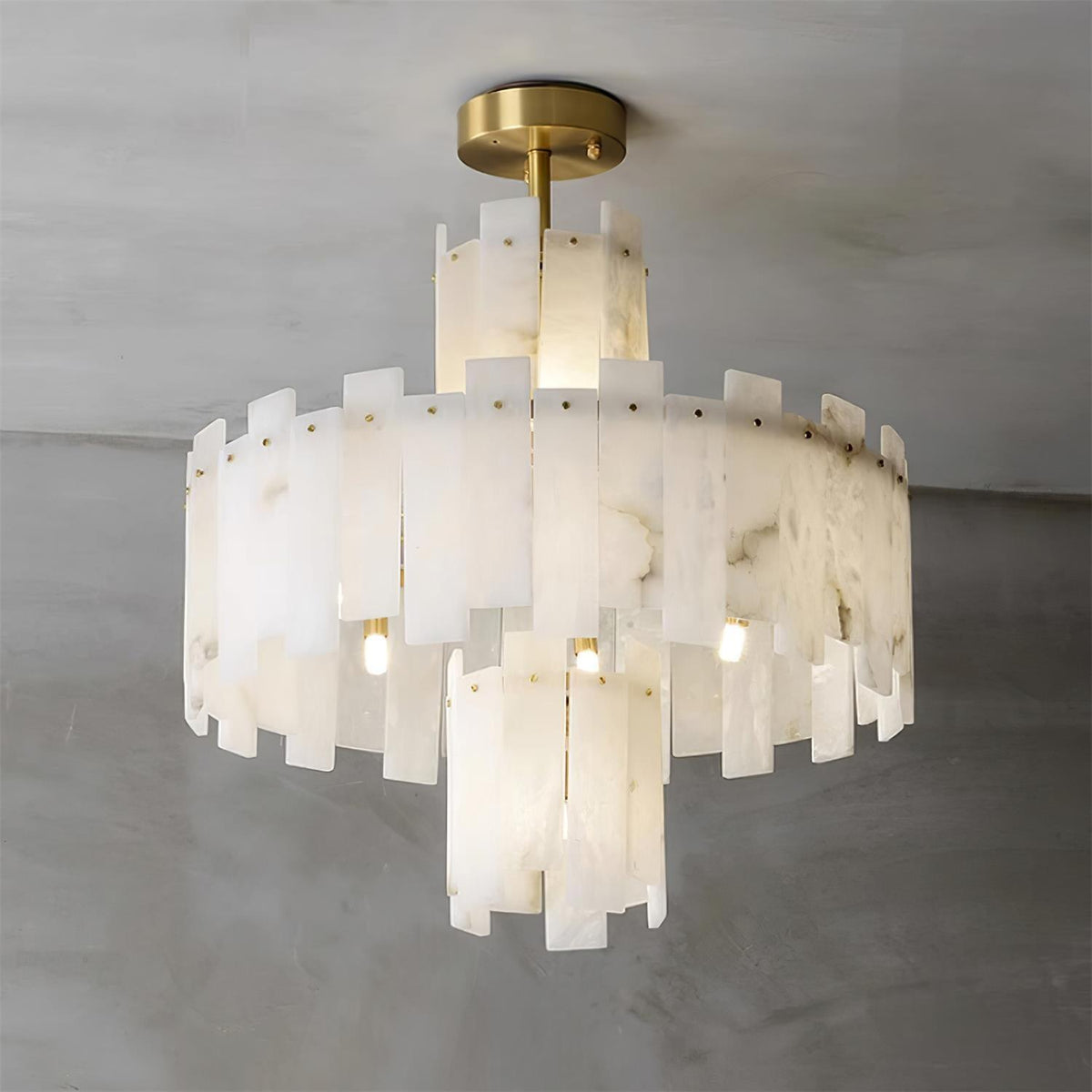 Dunselonna Alabaster Chandelier-Moonnatur