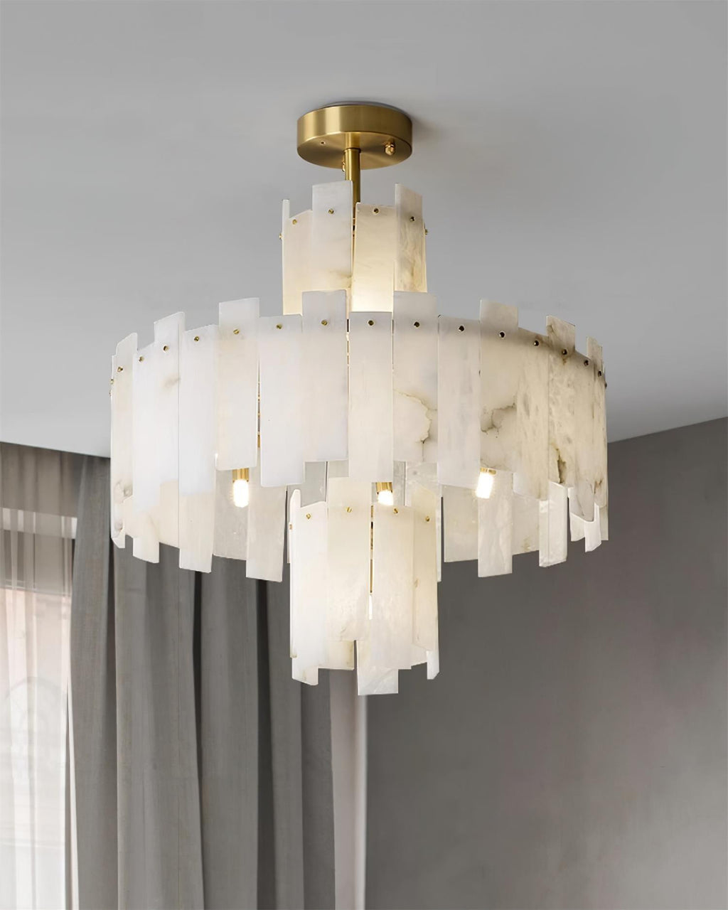 Dunselonna Alabaster Chandelier-Moonnatur