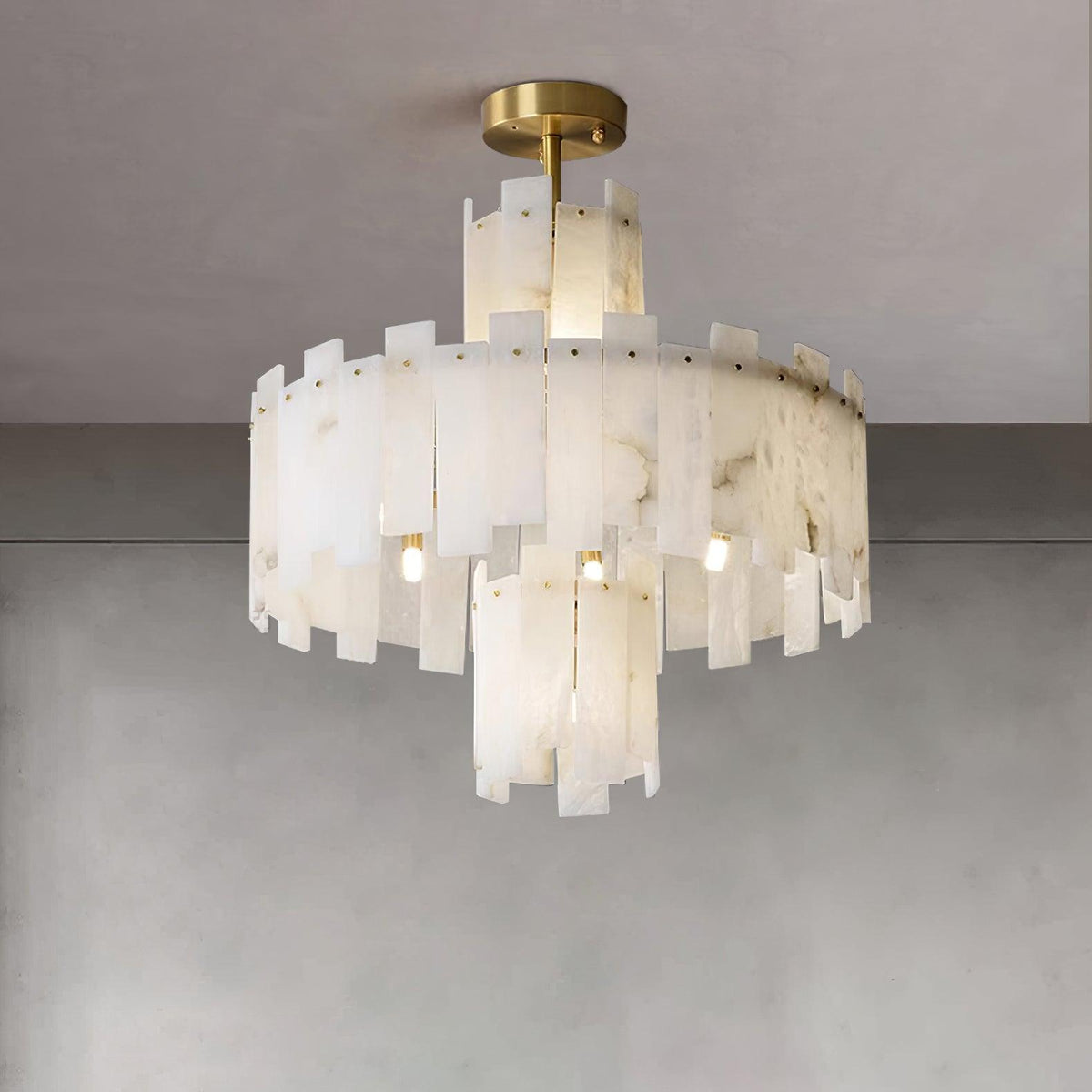 Dunselonna Alabaster Chandelier-Moonnatur