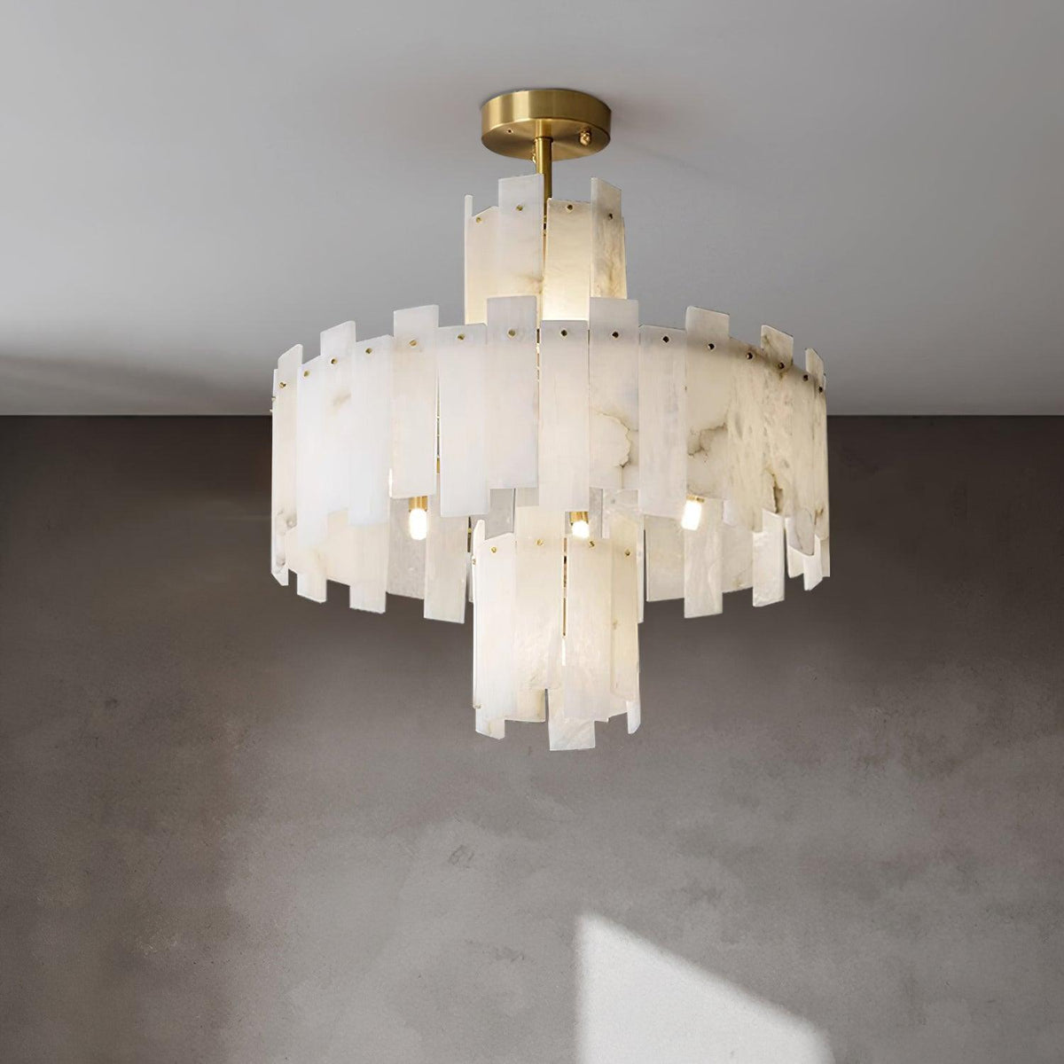 Dunselonna Alabaster Chandelier-Moonnatur