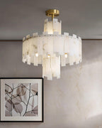 Dunselonna Alabaster Chandelier-Moonnatur
