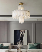 Dunselonna Alabaster Chandelier-Moonnatur
